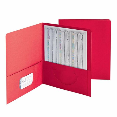 PEN2PAPER Smead Red Standard Two Two Pocket Folders 25 Count - Red PE3484896